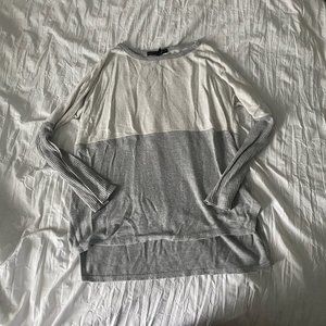 White House Black Market grey and white long sleeve